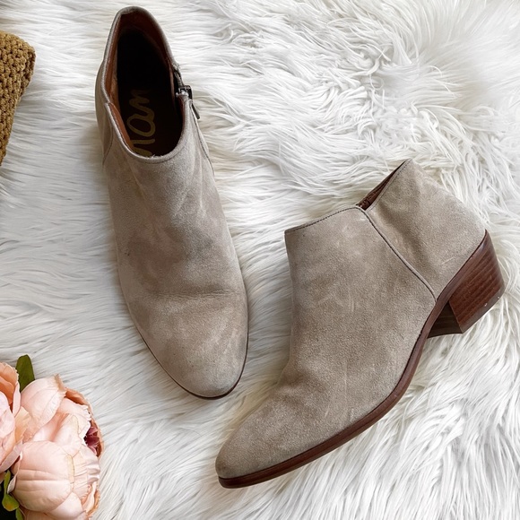 Sam Edelman suede taupe booties Sz 9.5 - Picture 1 of 10